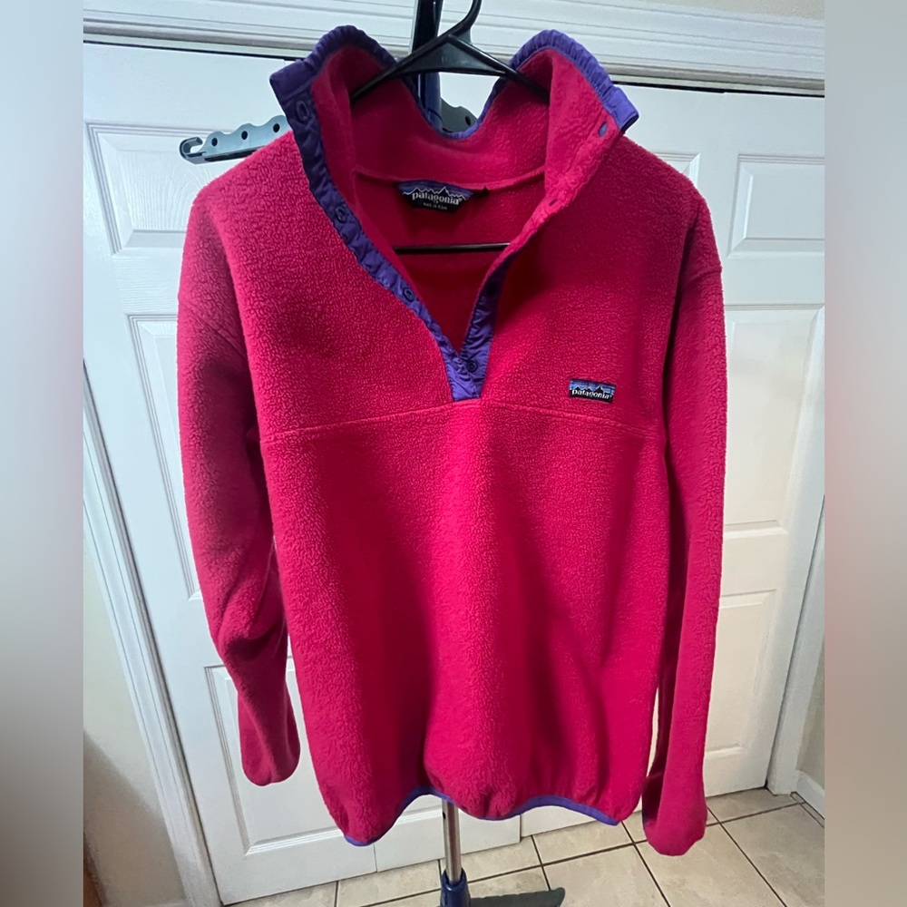 Patagonia Pink and Purple Cowl Neck Sweater